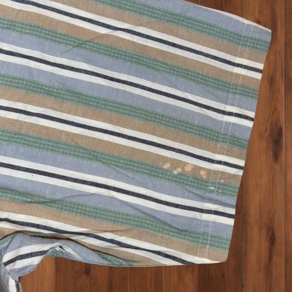 Vintage Eddie Bauer Shirt Men's Large Striped Cotton Northwest Chambray 90s - Picture 3 of 6